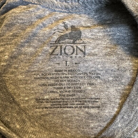 Bob Marley Zion Short Sleeve Large Gray Reggae Rasta Cotton Graphic T Shirt - Picture 3 of 5